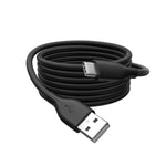 Cablu de conectare USB-A - USB-C din silicon, USB 2.0 60W, 0.5m Negru