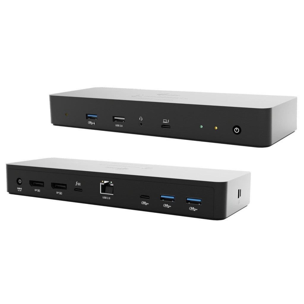 Stație de andocare inteligentă Thunderbolt 4 cu două afișaje, alimentare de 90 W, 2 porturi video DP, AUDIO LAN, USB-A 10 Gbps, USB-C 10 Gbps, încuietoare Kensington