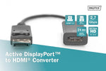Cablu adaptor DisplayPort cu dispozitiv de blocare 1080p 60Hz FHD tip DP/HDMI A M/F 0.2m negru