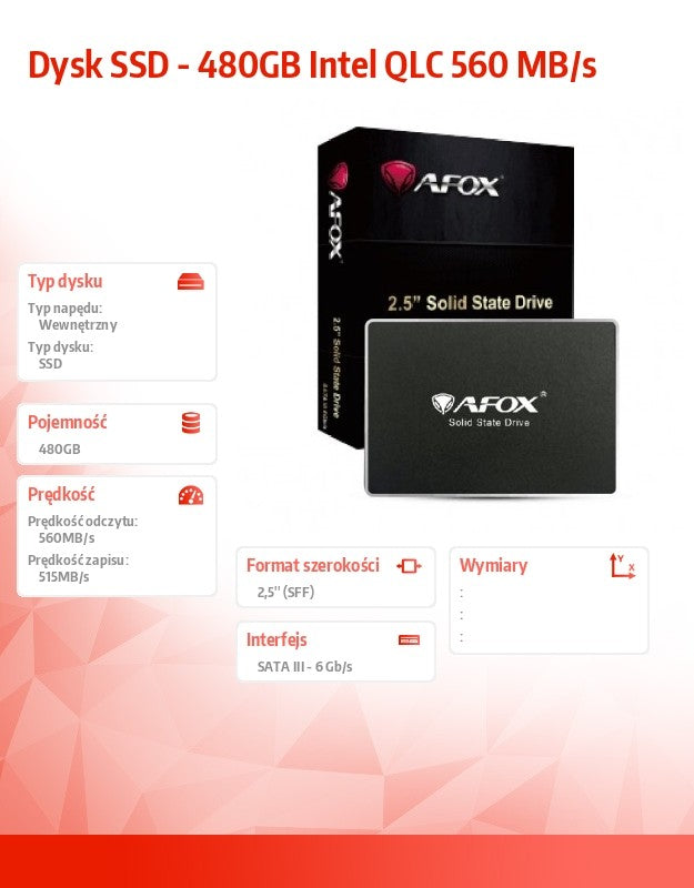 Disc SSD - 480GB QLC 560 MB/s