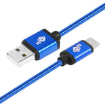 Cablu USB-USB C 1,5 m cu șnur albastru