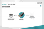 Convertor/adaptor USB-A 2.0 mascul la RS232 (DB9) mascul | Chipset Prolific PL2303GT | Montare cu șuruburi | cu cablu suplimentar de 0,8 m