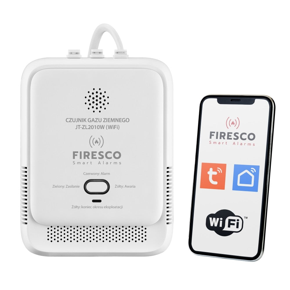 Senzor de gaz natural JT-ZL2010W cu funcție de comunicare Tuya / Smart Life, senzor de gaz cu modul WiFi încorporat, senzor de gaz natural