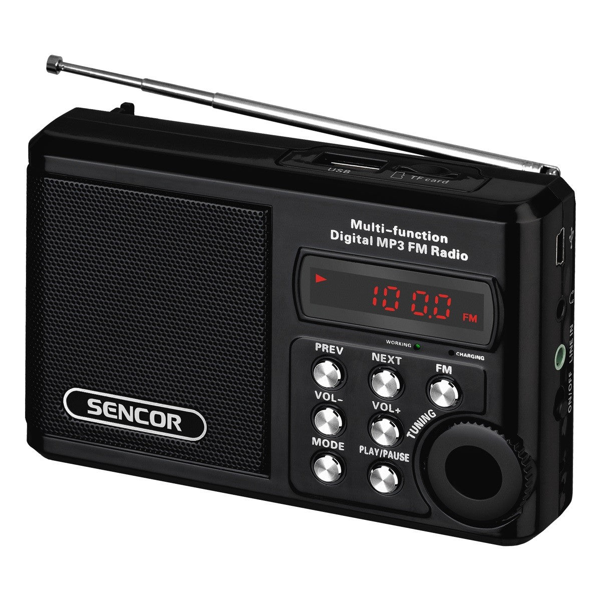 Radio de buzunar SRD 215 B, Mp3, USB, slot card SD, baterie litiu, autonomie de până la 10 ore