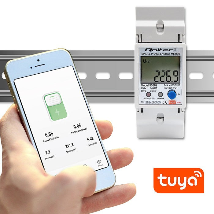 Contor electronic monofazat | Contor de energie pe șină DIN | 230V | LCD | Wi-Fi