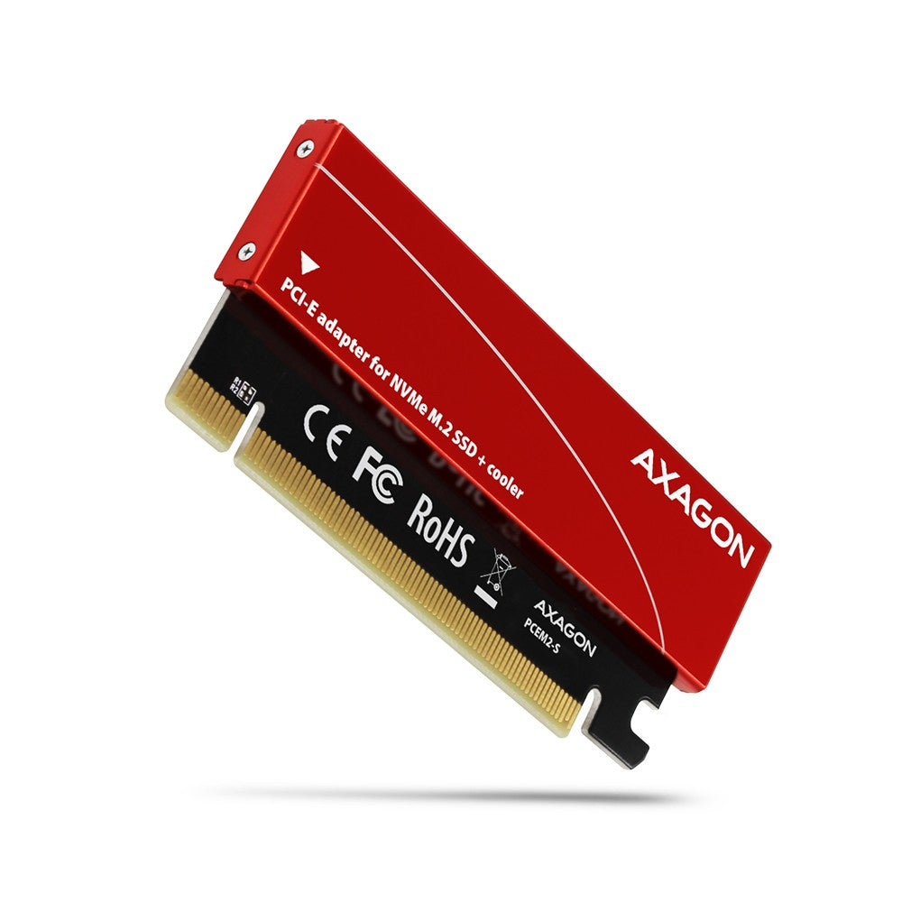 Adaptor intern PCEM2-S PCIe x16, 1x M.2 NVMe slot M-key capac din aluminiu