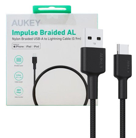 Cablu CB-CD30 USB-C - USB-A 0.9m 60W PD 3A 20V împletitură de nailon negru