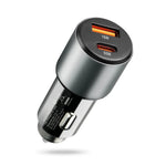 Încărcător auto CC-60Q QC3.0 83W 1X USB + 1X USB-C PD Negru