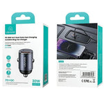Încărcător auto 30W 1xUSB+1xUSB-C C38 Încărcare rapidă Oțel