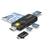 Cititor de carduri de identitate și cititor de carduri SD/microSD/SIM PocketReader USB CRE-SMP2A
