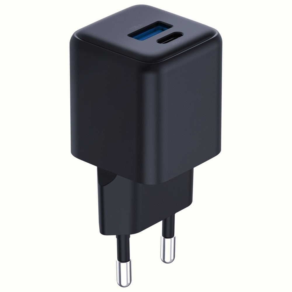 Încărcător de perete Hyper GaN 20W 1xUSB-A 1xUSB-C PD QC4+ Negru
