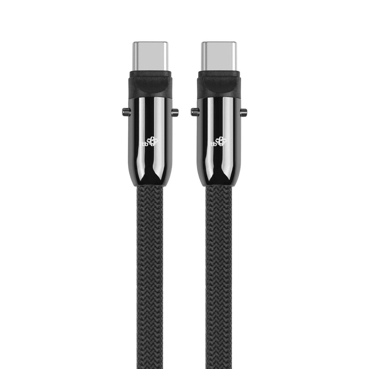Cablu USB C 2 în 1, 1,2 m, negru