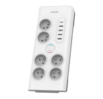 Bandă de protecție la supratensiune 6 prize AC Fr 40W, 2 m