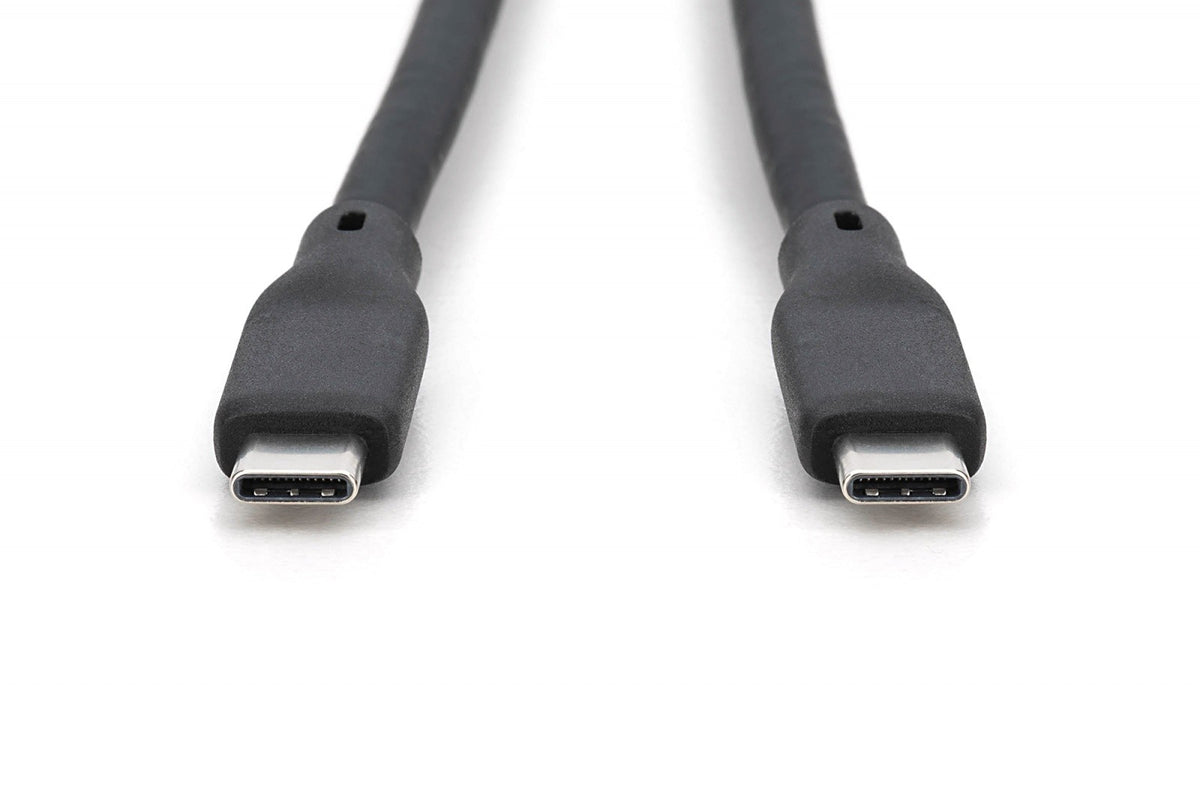 Cablu de conectare USB-C - USB-C din silicon, USB 3.2 Gen1 5G 4K 100W, 2m negru