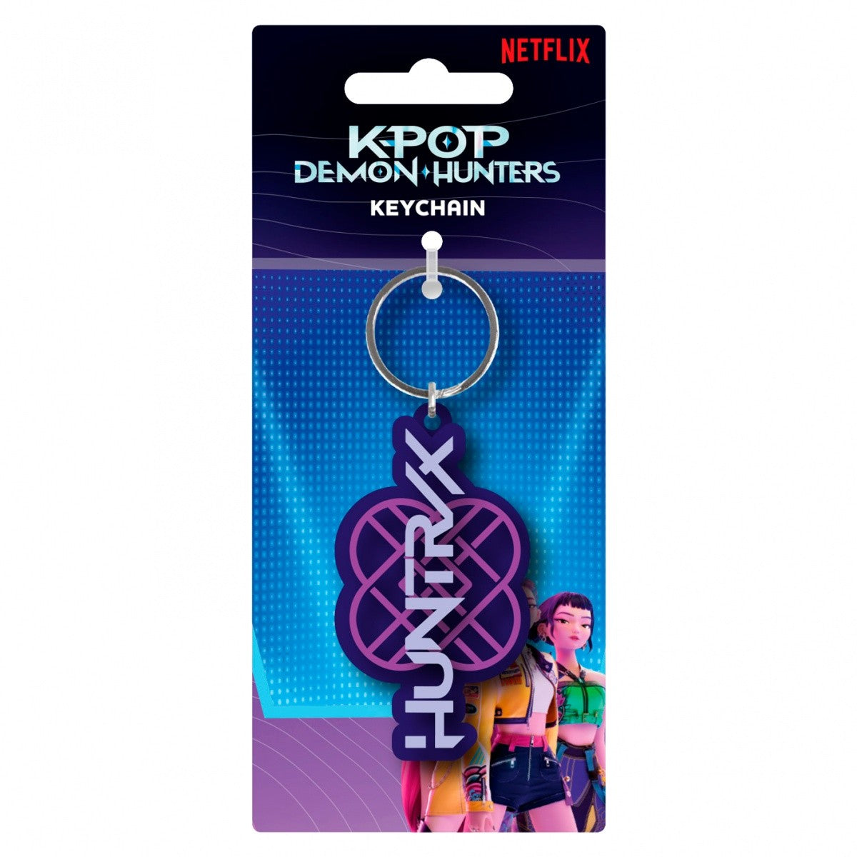 Breloc din PVC cu sigla echipei Huntrix de la K-POP Demon Hunters