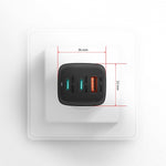 Încărcător de perete ACU-DPQ65, GaN 65W, 3 porturi (USB-A + USB-C dual), PD3.0/QC4+/PPS/Apple, negru