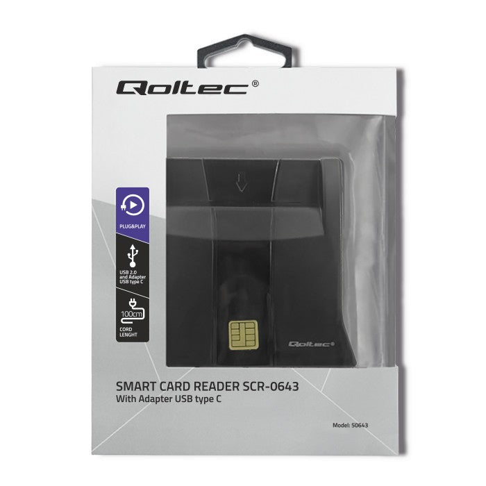 Cititor de carduri de identificare cu cip inteligent | USB 2.0 | Plug&play