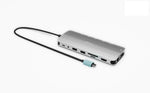 Stație de andocare USB-C Metal Nano, 3 porturi Display Dock, 2 porturi HDMI, 1 porțiune video USB-C, alimentare 140W