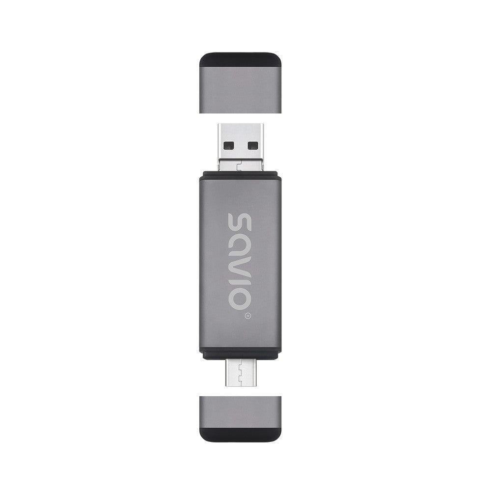 Cititor de carduri SD 3 în 1, USB-C + USB-A 2.0 + Micro USB, AK-72