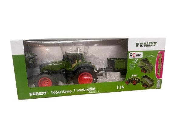 Set tractor Fendt 1050 RC 1:16 cu remorcă Jamara cu telecomandă