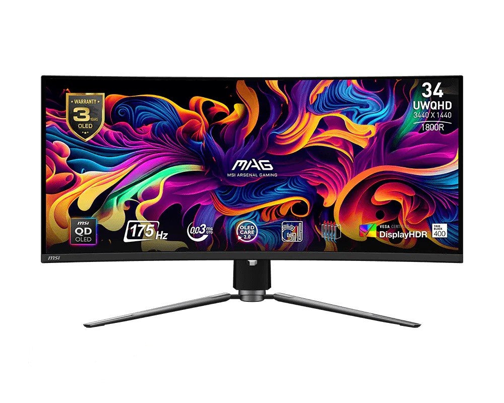 Monitor QD-OLED MAG 341CQP, 34 inch/QD-LED/UWQHD/Curbat/175Hz/Negru