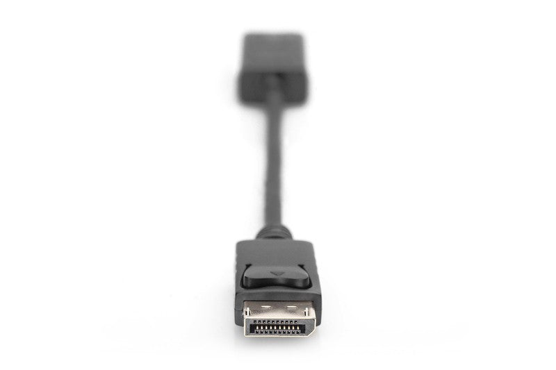 Cablu adaptor DisplayPort cu dispozitiv de blocare 1080p 60Hz FHD tip DP/HDMI A M/F 0.2m negru