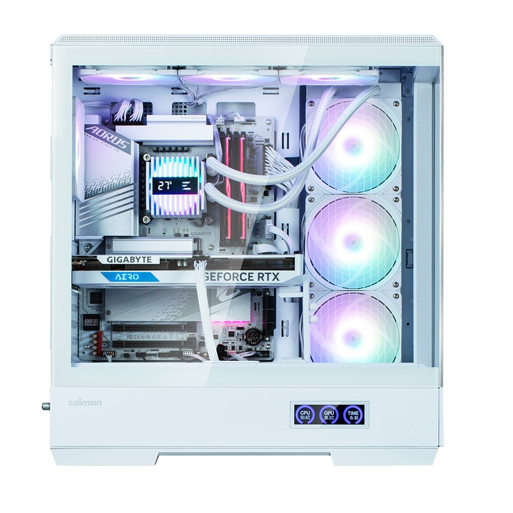 Obudowa P50 DS Alb Mid-Tower cu 4 ventilatoare ARGB