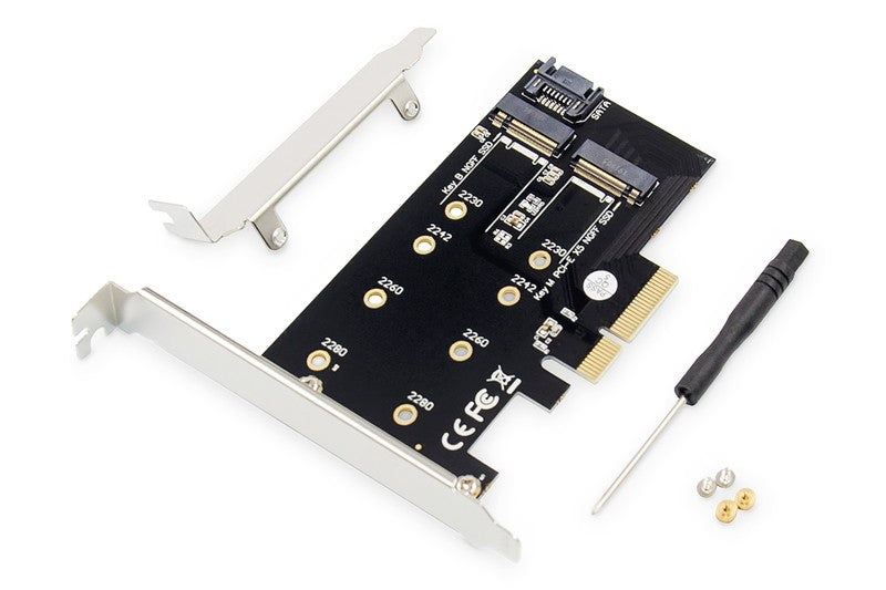 Placă de extensie (controler) M.2 NGFF/NVMe SSD PCIe 3.0 x4 SATA 80, 60, 42, 30 mm