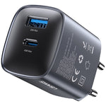Încărcător de perete cu încărcare rapidă T66 45W CC290 GaN 1xUSB-A 1xUSB-C argintiu