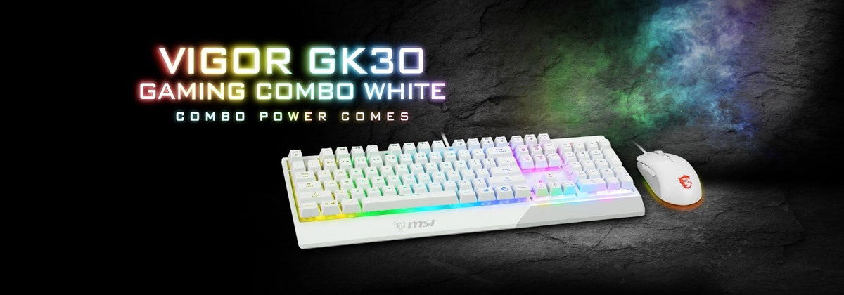 Set tastatură și mouse Vigor GK30, alb