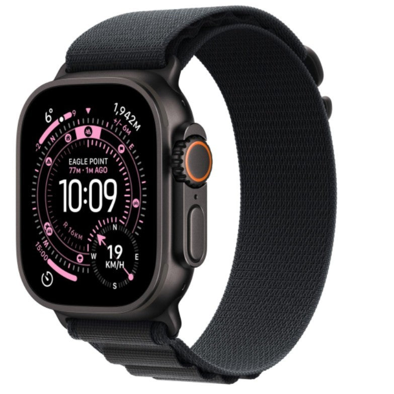 Ceas Ultra 3 GPS + Cellular, carcasă din titan negru de 49 mm, curea Alpine neagră - mărimea M