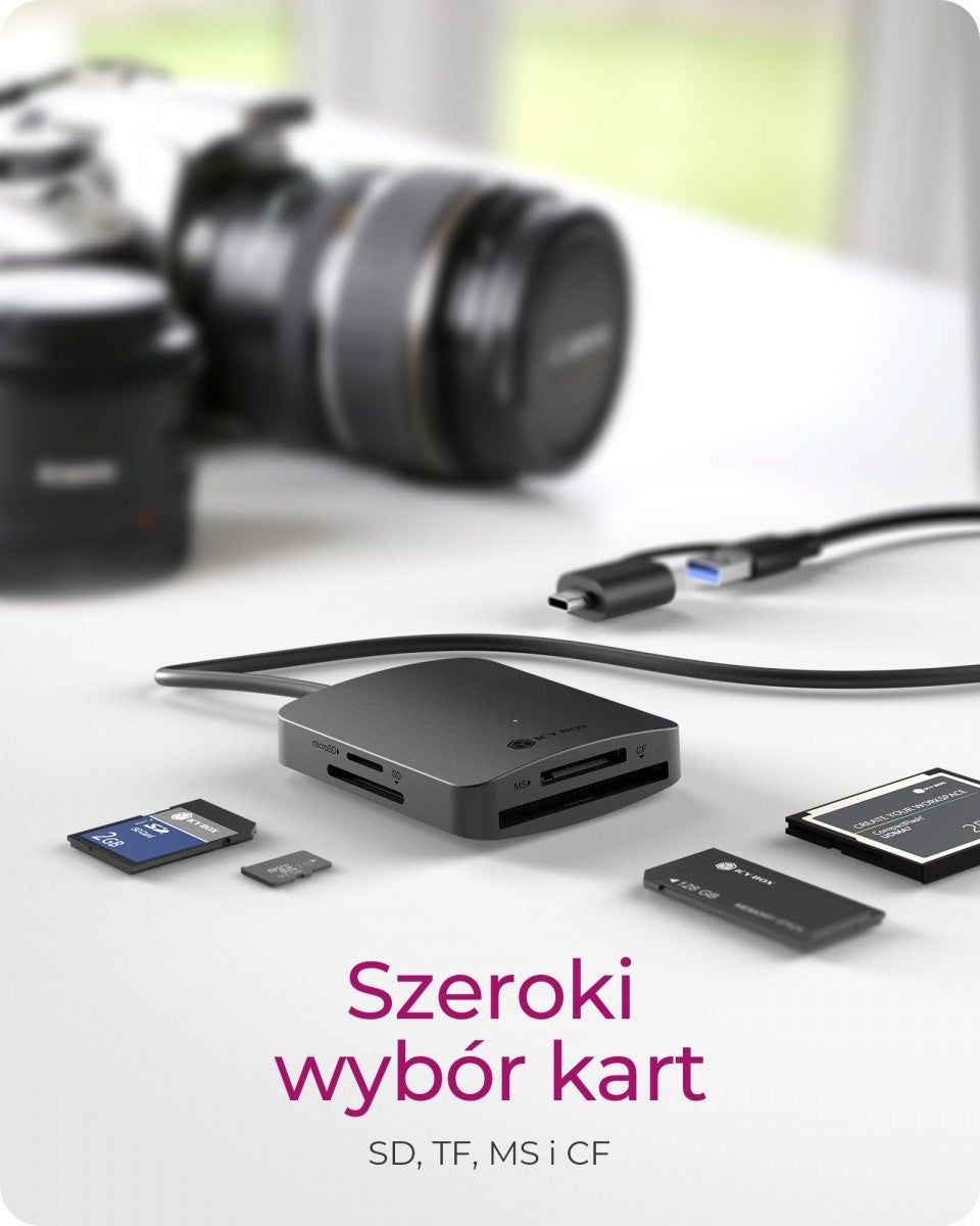 Cititor de carduri CF, TF, SD, microSD, Tip C+A, IB-CR302-CU3