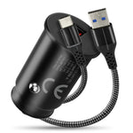 Încărcător auto CC-15QC QC3.0 18W 1XUSB + cablu USB-C de 1m