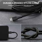 Cablu Lightning la USB-A CB-AL05, 2 m, MFi, Apple, împletit din nailon, negru