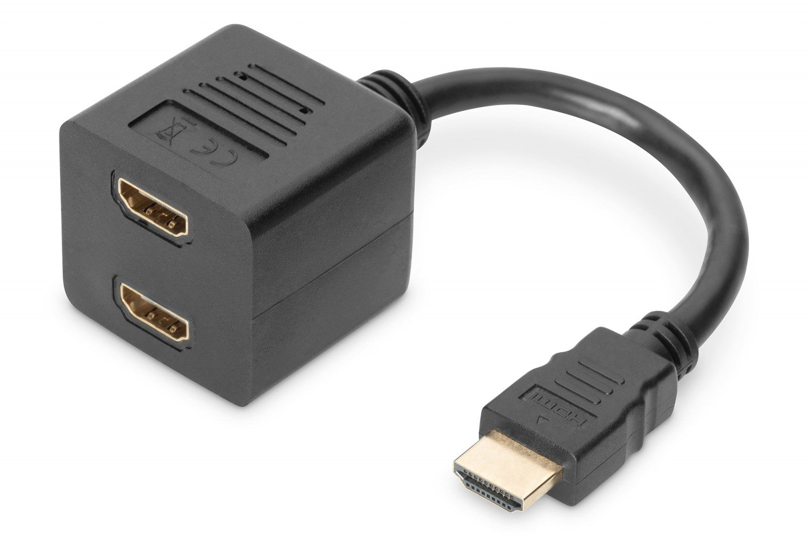 Cablu splitter HDMI de mare viteză 1080p 24Hz FHD tip HDMI A/2xHDMI A M/F 0,2m negru
