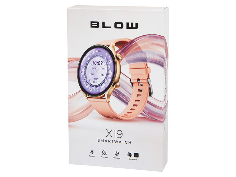 Ceas inteligent X19 Bluetooth roz