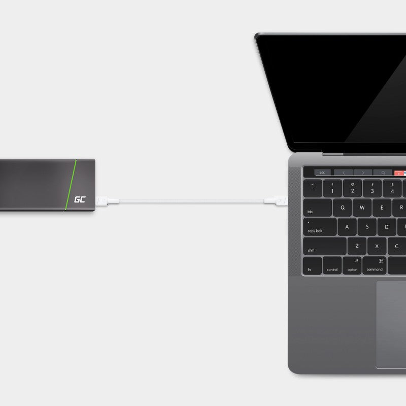 Cablu GC PowerStream USB-C la USB-C 30cm, PD 60W, QC 3.0, Alb
