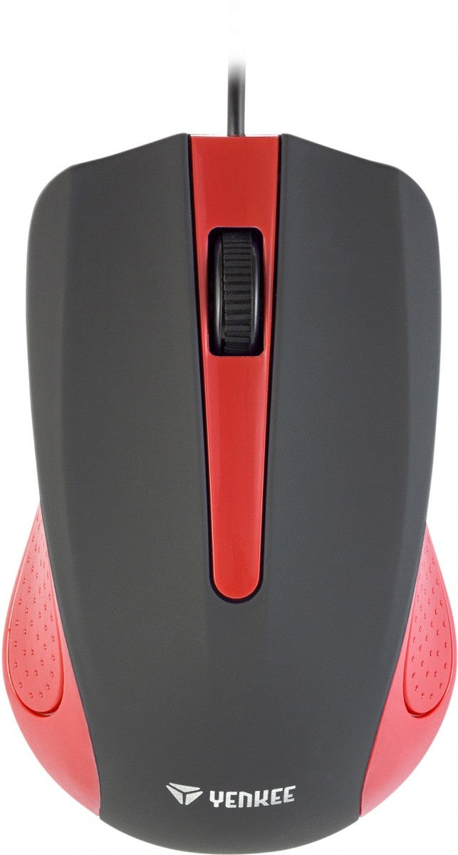 Mouse cu fir USB, 3 butoane, suprafață cauciucată