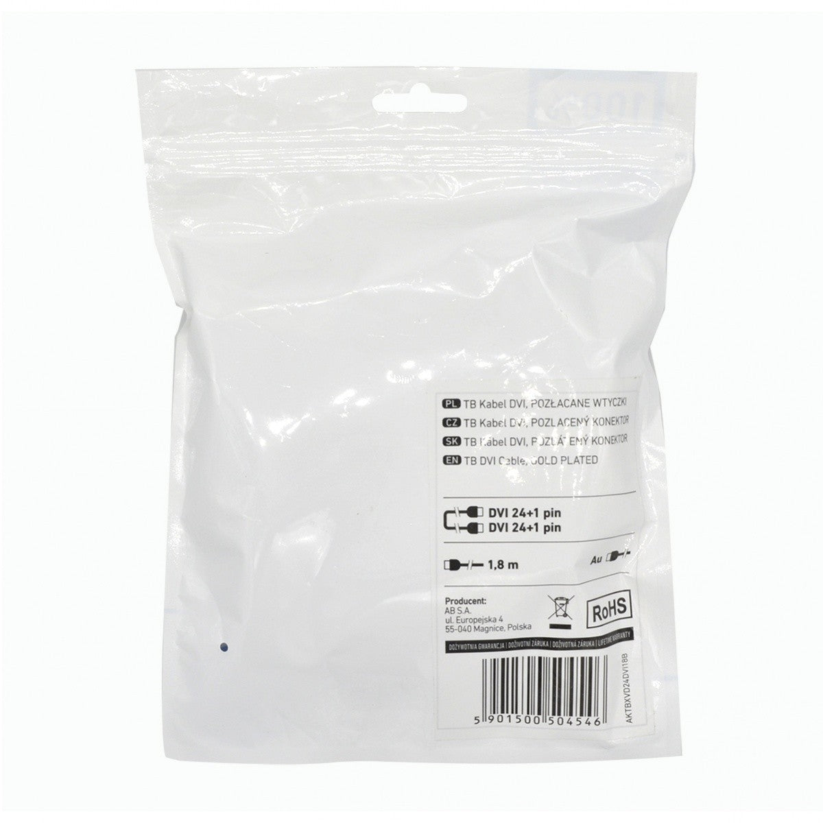 Cablu DVI M-M 24+1 1,8 m negru, placat cu aur