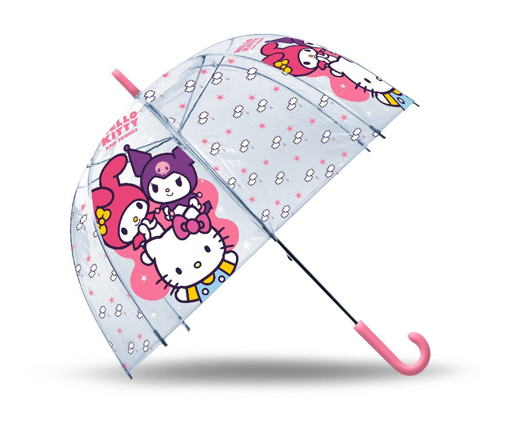 Umbrelă manuală transparentă Hello Kitty