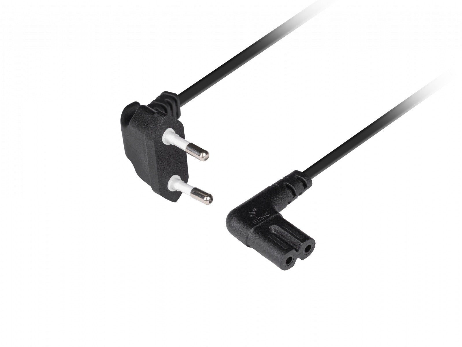 Cablu de alimentare EURO (radio) CEE 7/16- IEC 320 C7 1,8 m unghiular VDE negru