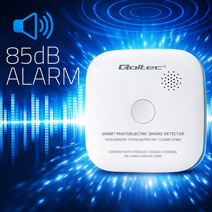 Detector de fum wireless cu baterie | Alarmă 85dB | LED
