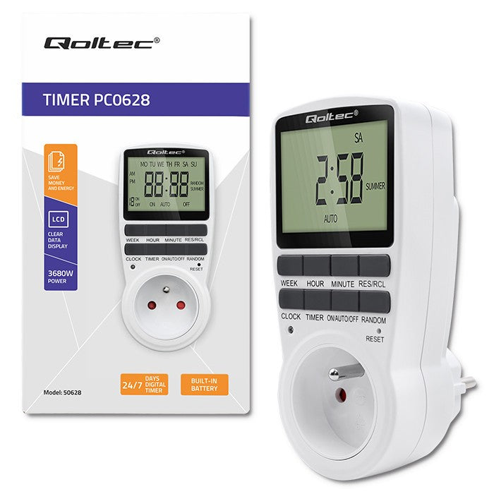 Temporizator electronic PC0628 | 3680W | 16A | LCD