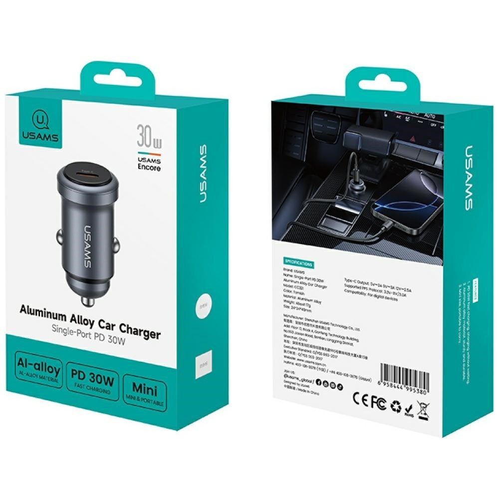 Încărcător auto din aluminiu PD 30W CC321