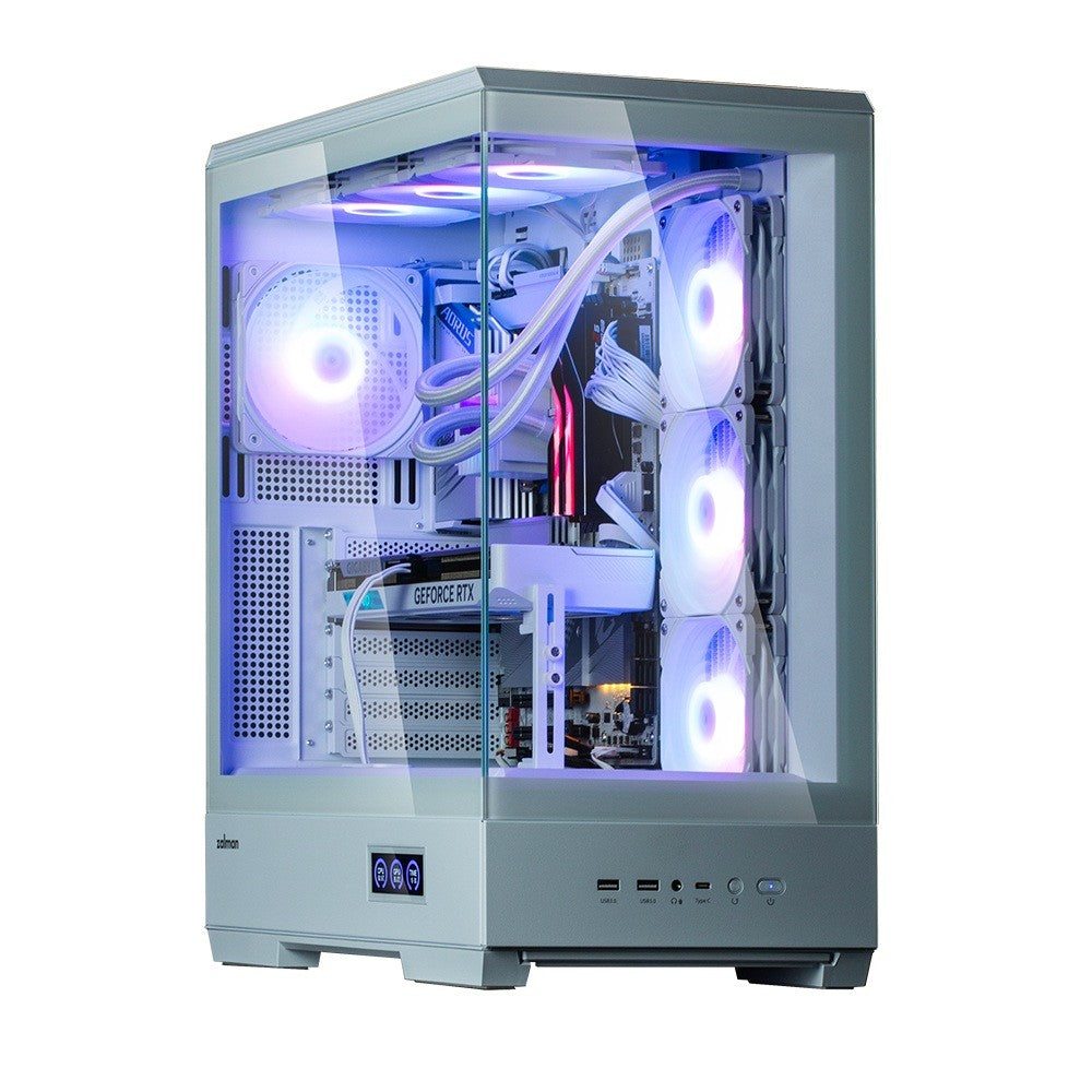 Obudowa P50 DS Alb Mid-Tower cu 4 ventilatoare ARGB