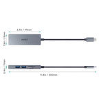 HUB USB-C CB-C63 din aluminiu | Ultra Subțire | 4 în 1 | 3xUSB 3.1 | 1xMicroSD și SD