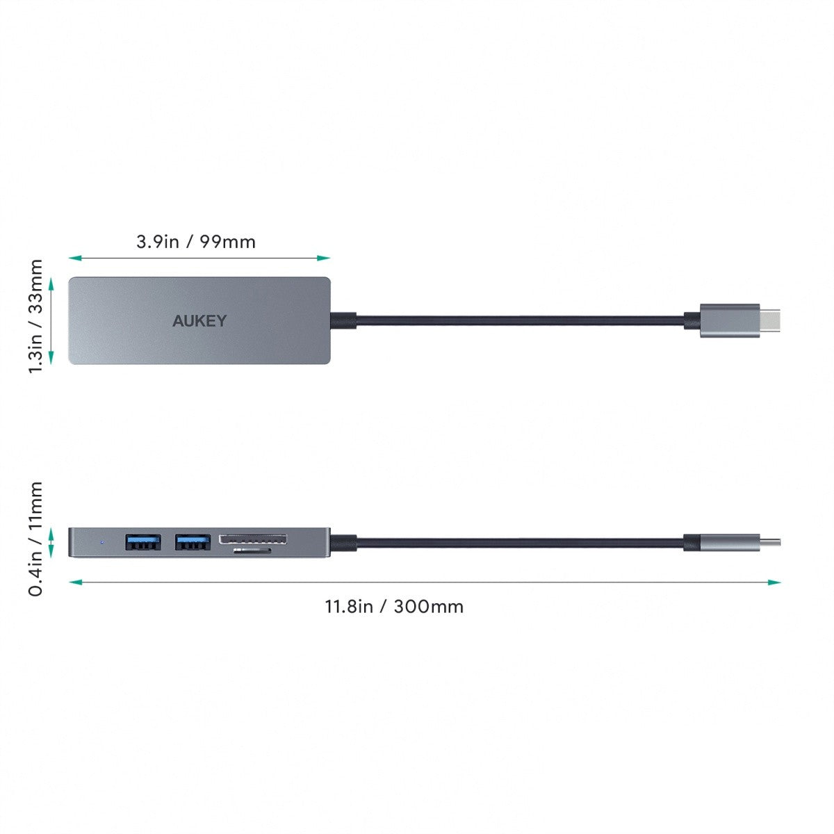 HUB USB-C CB-C63 din aluminiu | Ultra Subțire | 4 în 1 | 3xUSB 3.1 | 1xMicroSD și SD