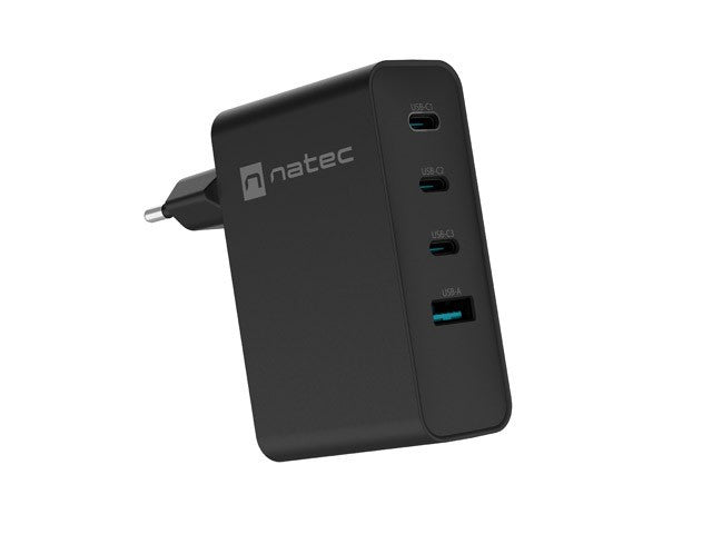 Încărcător de perete Ribera GAN 3xUSB-C + 1xUSB-A 100W negru