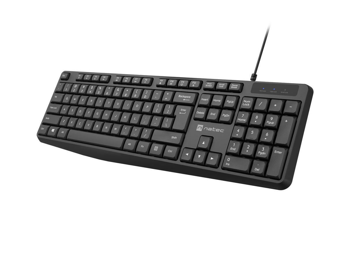 Tastatură Nautilus US Slim, neagră, 1,8 m