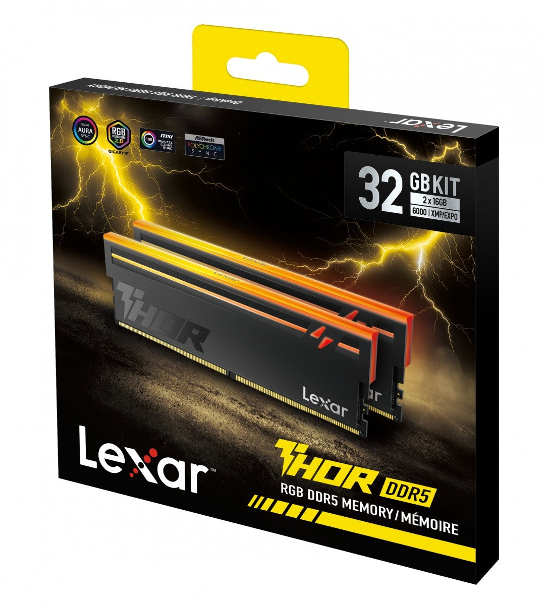 Memorie PC DDR5 THOR2.0 32GB (2*16)/6000 CL38 RGB Negru